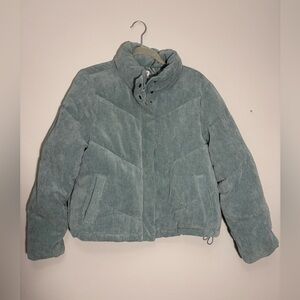 Ci Sono Corduroy Puffer Jacket - Light Green